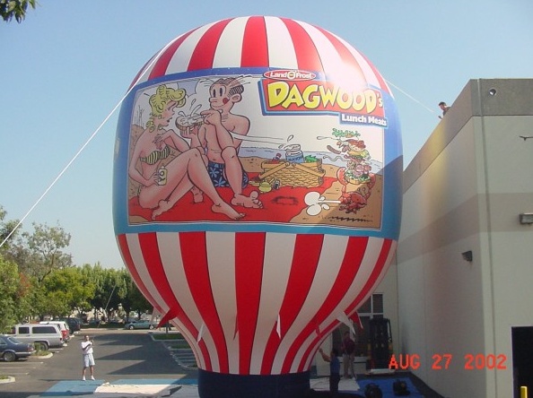 Red White Rooftop Ad Dagwood Balloon