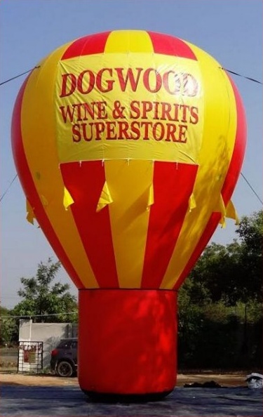 Yellow Red Rooftop Ad Dogwood Wine Spirits Superstore Balloon