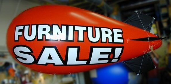 Red Advertising Furniture Sale Blimp