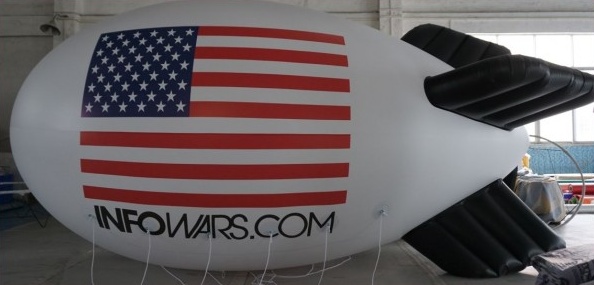White Advertising Infowars Blimp