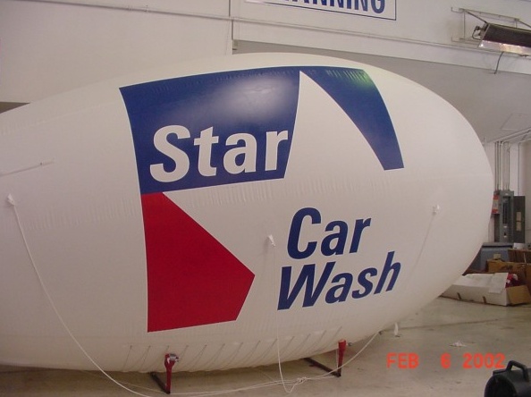 White Advertising Star Car Wash Blimp